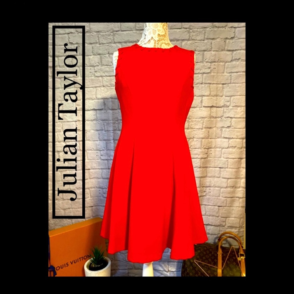 JULIAN TAYLOR NEW YORK - RED DRESS - Picture 1 of 4